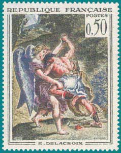 1963-SC 1054-Delacroix (1798-1863), Jakob wrestling with the Angel