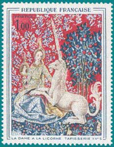1964-Sc 1107-Tapestry 'The Lady with the Unicorne' (15th century), Musée de Cluny