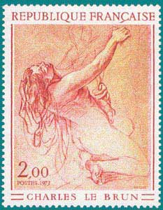 1973-Sc 1360-Charles Le Brun (1619-90), 'Femme à genoux'
