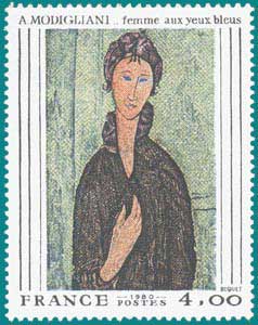 1980-Sc 1693-Amedeo Modigliani (1884-1920), 'Woman with blue Eyes'
