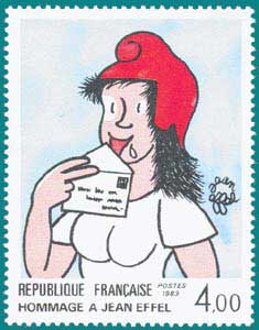 1983-Sc 1868-cartoonist Jean Effel (1908-1982), 'Lettre of Marianne'