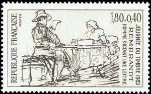 1983 Sc B556 Rembrandt 'Man dictating a Letter'
