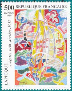 1989 Sc 2161-Charles Lapicque (1698-1988), 'Regatta with wind Astern'