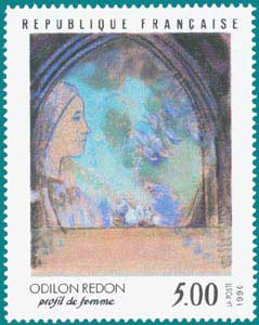 1990-Sc 2209-Odilon Redon (1840-1916), 'Profile of a Woman'