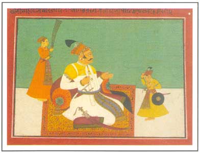 Paintings of Central India - Raja Dhiraj of Raghogarh, circa 1720 A.D., National Museum, New Delhi