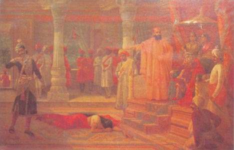 Raja Ravi Varma (1848 - 1906) - Draupati at the court of Virata, Sri Chitra Art Gallery, Thiruvananthapuram 