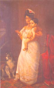 Raja Ravi Varma (1848 - 1906) - Here Comes Papa, H.H. The Maharaja of Travancore, Kaudiar Palace, Thiruvananthapuram 
