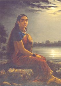 Raja Ravi Varma (1848 - 1906) - Lady in Moonlight, Oil on Canvas, National Gallery of Modern Art, New Delhi 