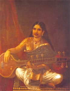 Raja Ravi Varma (1848 - 1906) - Lady with Veena, Sri Chitra Art Gallery, Thiruvananthapuram 