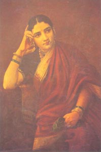 Raja Ravi Varma (1848 - 1906) - Maharastrian Lady, H.H. The Maharaja of Travancore, Kaudiar Palace, Thiruvananthapuram 