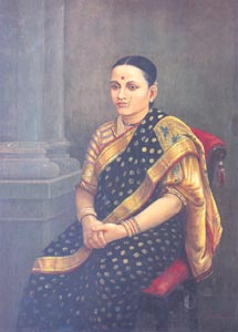 Raja Ravi Varma (1848 - 1906) - Portait of a Lady,1893, Oil on Canvas, 86.3 x 120 cm, National Gallery of Modern Art, New Delhi 