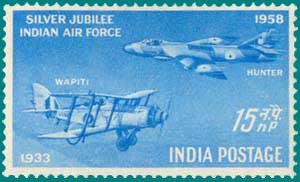 SG # 397 (1958), Indian Air Force, Wapiti and Hunter Aircraft