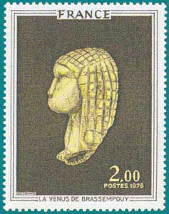 1976-Sc 1465-'Venus of Brassempouy', Paleolithic