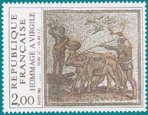 1981-Sc 1781-Roman Mosaic-Virgil (70-19 a.Ch.)