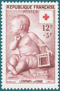 1955-Sc B301-'Child with Cage' par J.-B. Pigalle (1714-1785)