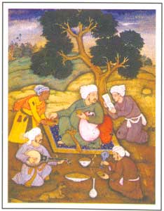 Mughal Miniature - Wine and Verses, circa 1620 AD, National Museum, New Delhi