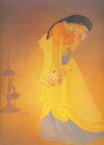 M.A.R.Chughtai (1899-1975),  Pakistani,  Radhika, Wash and Tempera on Paper, 52.5x73 cm, National Gallery of Modern Art, New Delhi