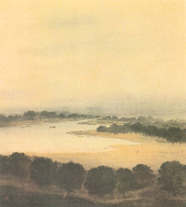 Gaganendranath Tagore - River View, Tempera & Wash on paper, 18 x 20.5 cm, National Gallery of Modern Art, New Delhi 