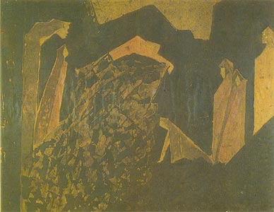 Rabindranath Tagore (1861-1941) - Seven Figures, Ink on paper, 59 x 46 cms, (Acc. No. 994), National Gallery of Modern Art, New Delhi 