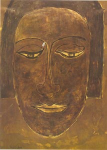 Rabindranath Tagore (1861-1941), Indian, Study in Face, 19.5x27 cm, National Gallery of Modern Art, New Delhi