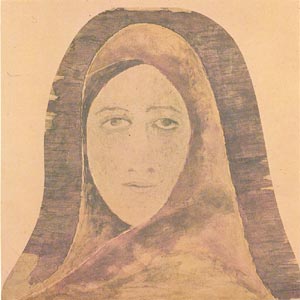 Rabindranath Tagore (1861-1941) - Woman Face, Ink on paper, 50.8 x 53 cms, (Acc. No. 1241), National Gallery of Modern Art, New Delhi 
