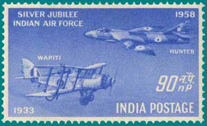 SG # 398 (1958), Indian Air Force, Wapiti and Hunter Aircraft