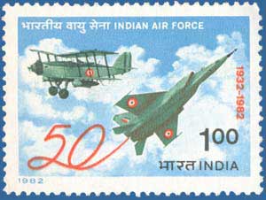 SG # 1053 (1982), Indian Air Force, Wapita and MIG 25 Aircraft.